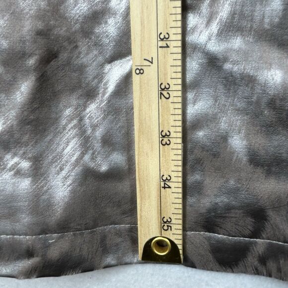 Via Spiga Coat Womens Sz L Silver Cheetah Leopard Animal Print Raincoat Trench - Picture 12 of 16